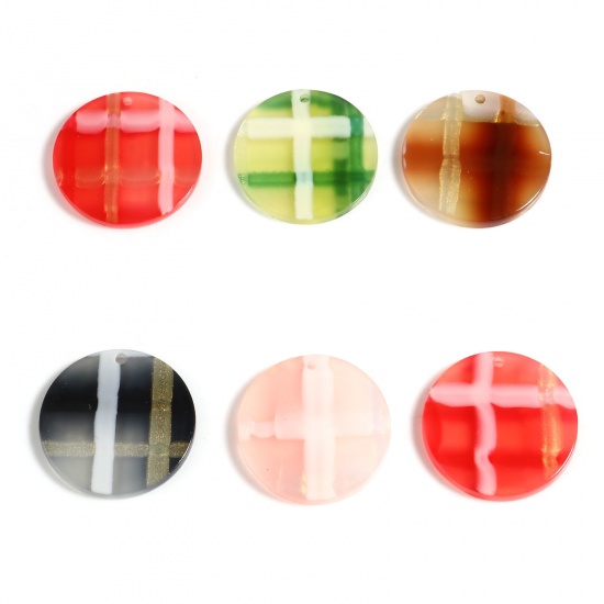 Picture of Acrylic Charms Round Multicolor At Random 25mm Dia., 5 PCs