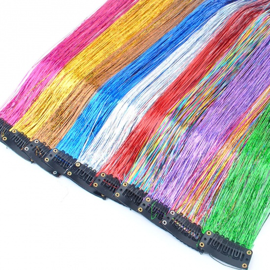 Immagine di Plastica Estensione Capelli Multicolore 50cm, 1 Foglio