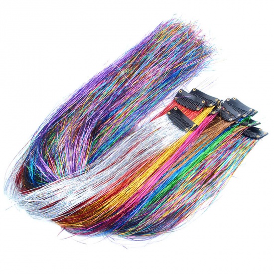 Immagine di Plastica Estensione Capelli Multicolore 50cm, 1 Foglio