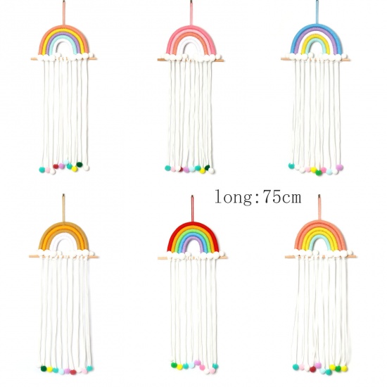 Picture of Wood & Polyester Weather Collection Hanging Decoration Multicolor Rainbow 1 Piece