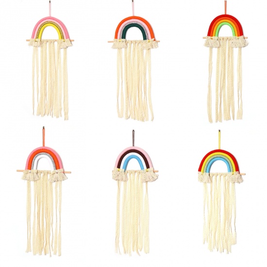 Picture of Wood & Polyester Hanging Decoration Multicolor Rainbow 65cm, 1 Piece
