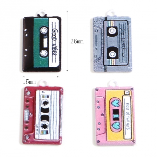 Immagine di Lega di Zinco Charms Cassetta Multicolore 26mm x 15mm , 5 Pz