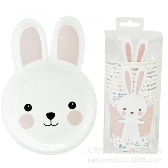 Picture of Cute Easter Rabbit Paper Disposable Children's Party Tableware