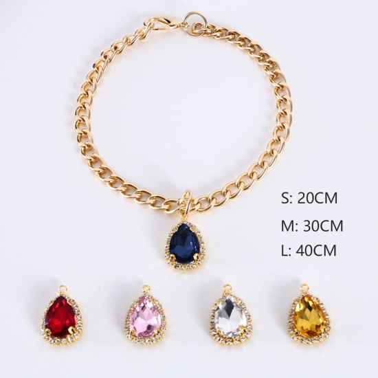 Picture of Pet Collar Gold Plated Drop Multicolour Cubic Zirconia 1 Piece