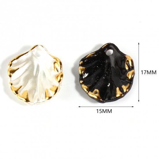 Picture of Resin Charms Petaline Multicolor Imitation Shell 17mm x 15mm, 50 PCs