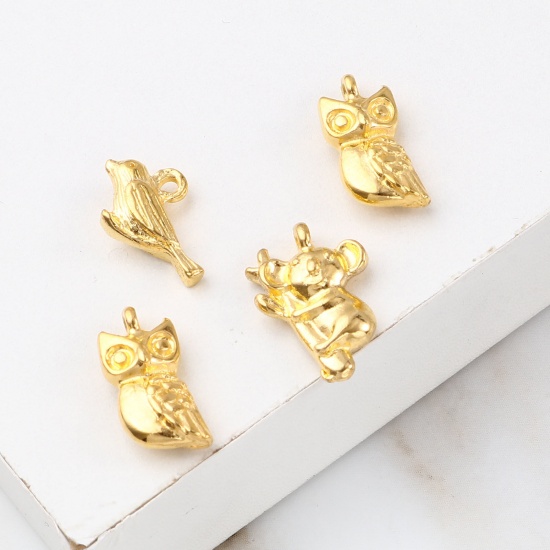 Picture of Zinc Based Alloy Charms Animal Gold Plated 10 PCs