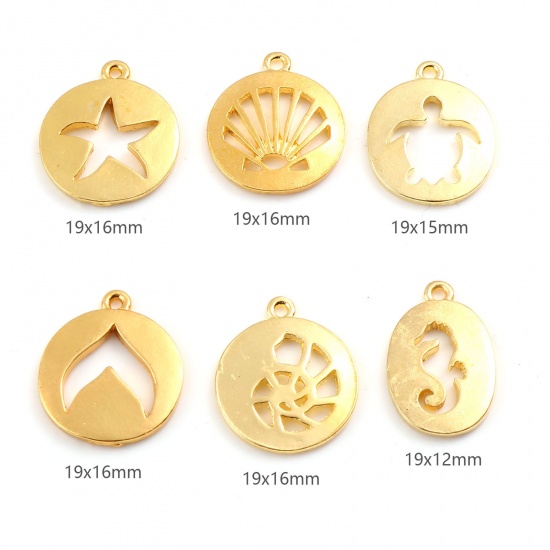Picture of Zinc Based Alloy Ocean Jewelry Charms Antique Copper 20 PCs