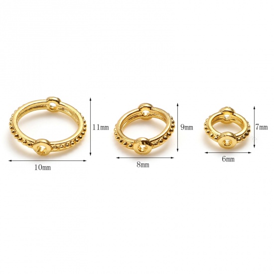 Image de Cadres de Perles en Laiton Plaqué Or Véritable 18K Annulaire 2 Pcs