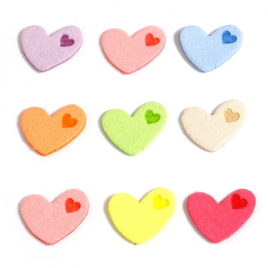 Immagine di Microfibra San Valentino Tag Etichetta Cuore Multicolore 20mm x 17mm , 20 Pz