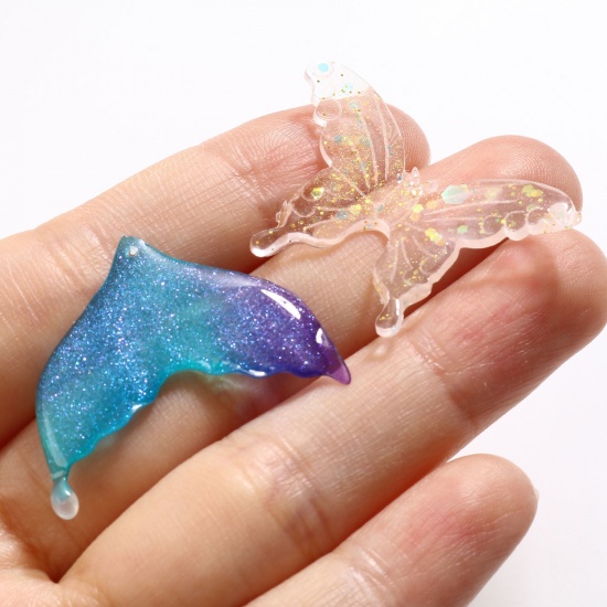 Picture of Resin Charms Fishtail Multicolor 2 PCs
