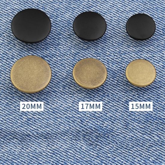 Picture of Zinc Based Alloy Metal Detachable Instant Snap Tack Fastener Jeans Buttons Pant Waistband Extender Round Multicolor 2 PCs