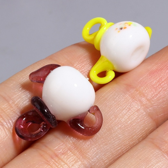 Picture of Lampwork Glass Beads Teapot Multicolor About 18mm x 15mm, Hole: Approx 2.6mm, 10 PCs