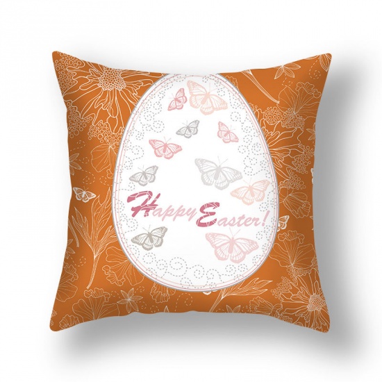Immagine di Easter Flower Pattern Short Plush Velvet Square Pillowcase Home Textile Decoration