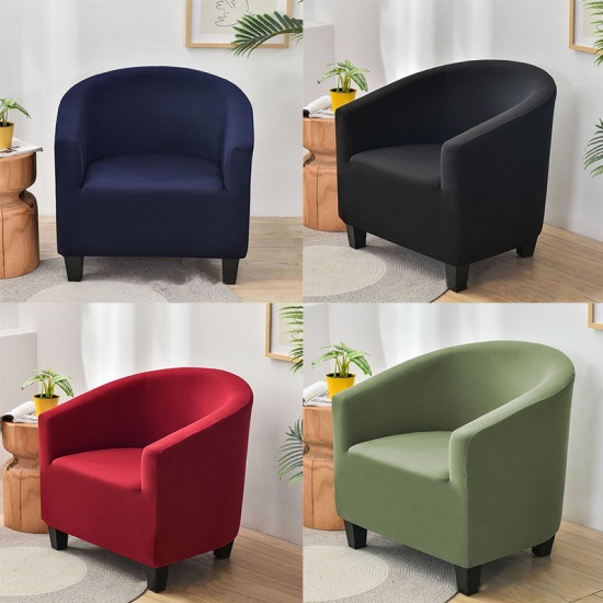 Immagine di Spandex Solid Color Elastic Sofa Seater Seat Cover Protector Washable Furniture Slipcover