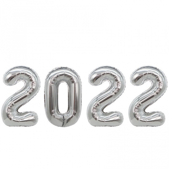 Bild von 40cm Nummer " 2022 " Aluminium Folienballon Neujahr Party Dekorationen