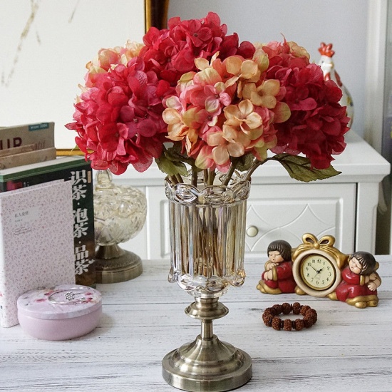 Immagine di Plastic & Faux Silk Dim Artificial Hydrangea Flower For Wedding Party Home Decoration