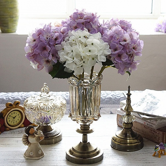 Image de Fleur artificielle lumineuse d'hortensia de plastique et de fausse soie pour la décoration à la maison de noce