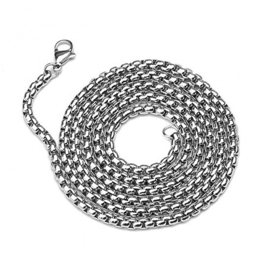 Bild von 201 Edelstahl Venezianerkette Halskette Silberfarbe 50cm lang, 1 Strang