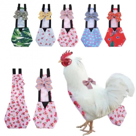 Immagine di Strawberry Fashionable Resuable Nappy Poultry Cloth Pet Diaper For Goose Duck Hen Chicken