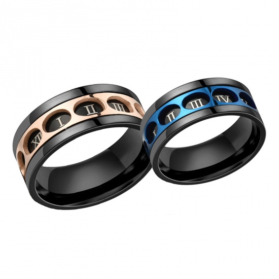 Picture of Stainless Steel Unadjustable Anti Anxiety Rings Multicolor Rotatable 1 Piece