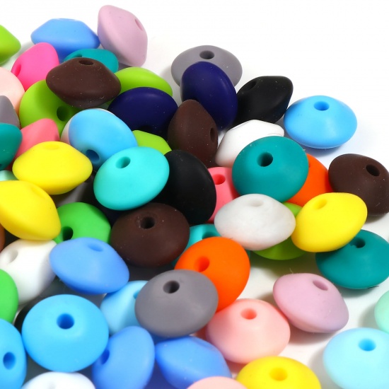 Immagine di Silicone Separatori Perline Multicolore Circa 12mm Dia, Foro: Circa 2.5mm, 20 Pz