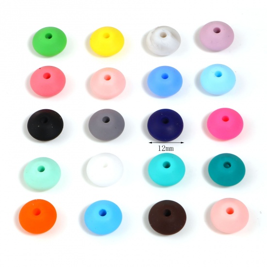 Immagine di Silicone Separatori Perline Multicolore Circa 12mm Dia, Foro: Circa 2.5mm, 20 Pz