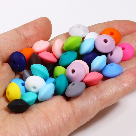Picture of Silicone Spacer Beads Multicolor About 12mm Dia, Hole: Approx 2.5mm, 20 PCs