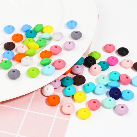 Picture of Silicone Spacer Beads Multicolor About 12mm Dia, Hole: Approx 2.5mm, 20 PCs
