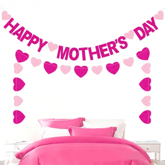 Picture of Paper Mother's Day Banner Cake Picks Toppers Baking DIY Party Decorations
