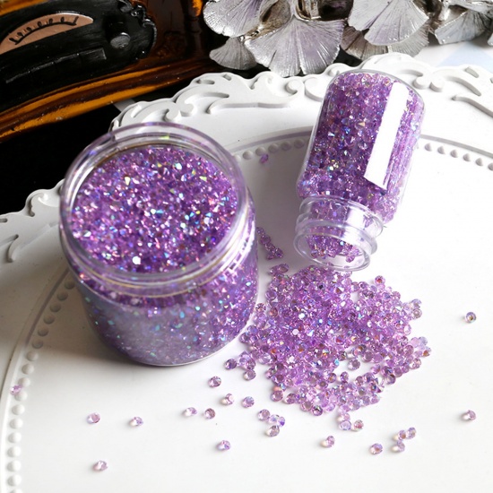 Picture of Crystal Resin Jewelry Craft Filling Material Multicolor Rhinestone 5.2cm x 3cm, 1 Bottle