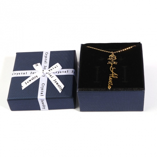 Picture of Paper Jewelry Gift Boxes Square Multicolor , 2 PCs