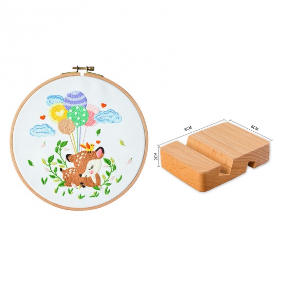 Picture of Fabric Embroidery Kit Package DIY Handmade Decoration Multicolor Animal 29cm x 29cm, 1 Set