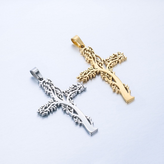 Picture of Stainless Steel Religious Charms Cross Multicolor 1 Piece