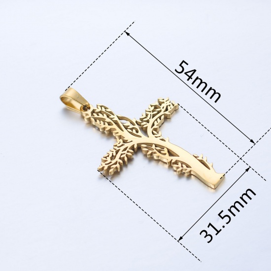 Picture of Stainless Steel Religious Charms Cross Multicolor 1 Piece