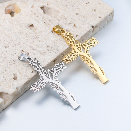 Picture of Stainless Steel Religious Charms Cross Multicolor 1 Piece