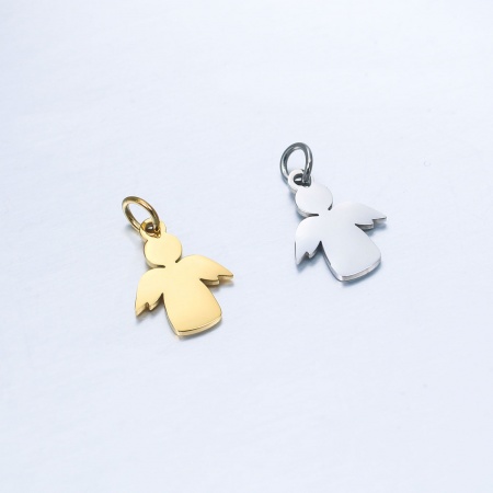 Edelstahl Märchen Kollektion Charms Engel Bunt 18mm x 11mm, 1 Stück