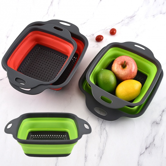 Immagine di PP Square Foldable Water Filter Basket For Storage Washing Fruit Vegetable