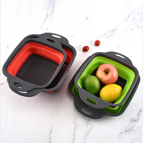 Immagine di PP Square Foldable Water Filter Basket For Storage Washing Fruit Vegetable