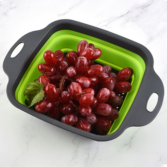 Picture of PP Square Foldable Water Filter Basket For Storage Washing Fruit Vegetable