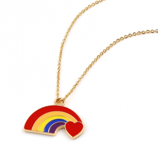 Picture of Zinc Based Alloy Weather Collection Charms Rainbow Gold Plated Multicolor Enamel