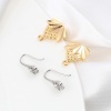 Picture of Brass Ear Post Stud Earrings Real Gold Plated W/ Loop