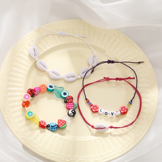 Picture of Wax Cord Boho Chic Bohemia Anklet Multicolor Shell