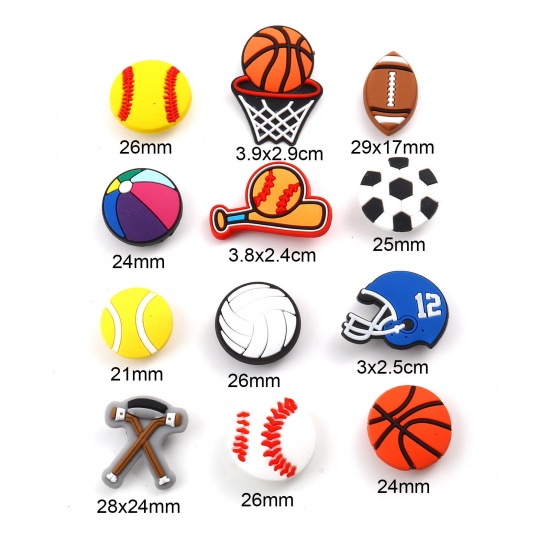 Immagine di PVC Sport Intasare Sandali Charm Pin Accessori Decorazione Multicolore 5 Pz