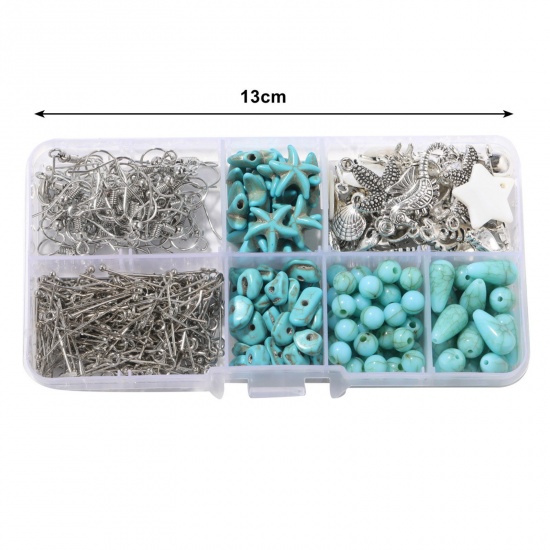 Picture of Retro Material Accessory Set For DIY Earings Pendants Green Blue Marine Animal