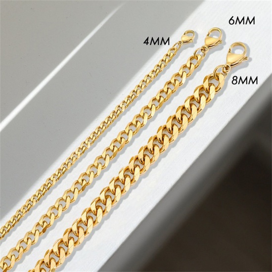 Picture of Stainless Steel Stylish Cuban Link Chain Bracelets Multicolor