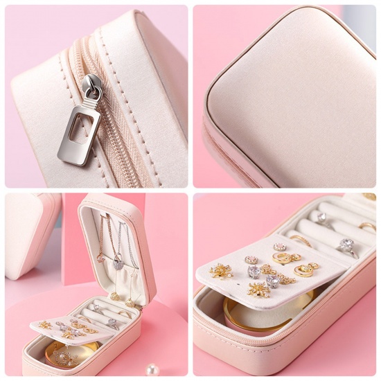 Picture of PU Leather Jewelry Gift Jewelry Storage Box Rectangle Multicolor 15cm x 6.5cm x 4.8cm, 1 Piece