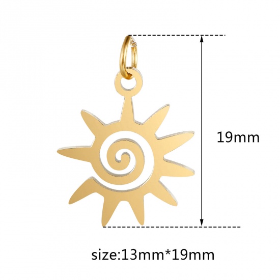 Imagen de 304 Acero Inoxidable Galaxia Colgantes Charms Sol Multicolor Hélice 1 Unidad