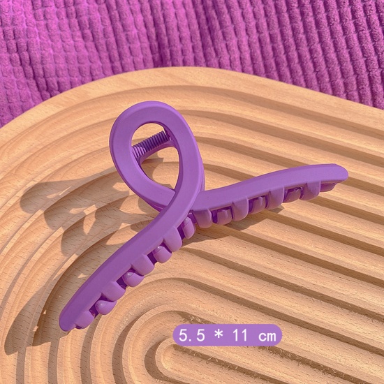 Imagen de Resina Sencillo Pinza de Pelo Púrpura Escarchado 1 Unidad