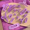 Imagen de Resina Sencillo Pinza de Pelo Púrpura Escarchado 1 Unidad
