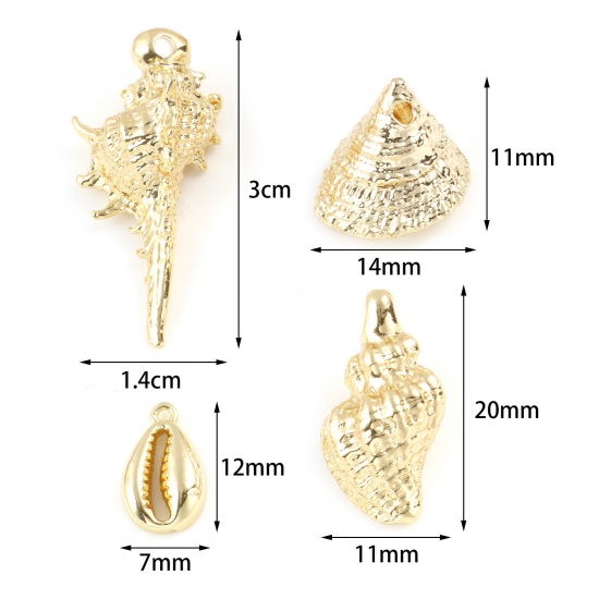 Picture of Brass Charms Conch/ Sea Snail Real Gold Plated